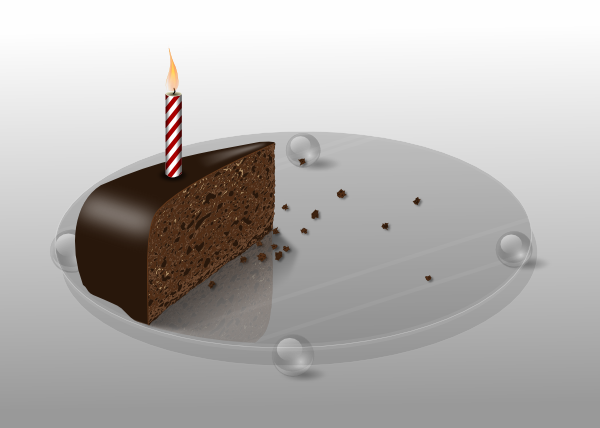 Brown Single Slice Birthday Cake Image clipart free download