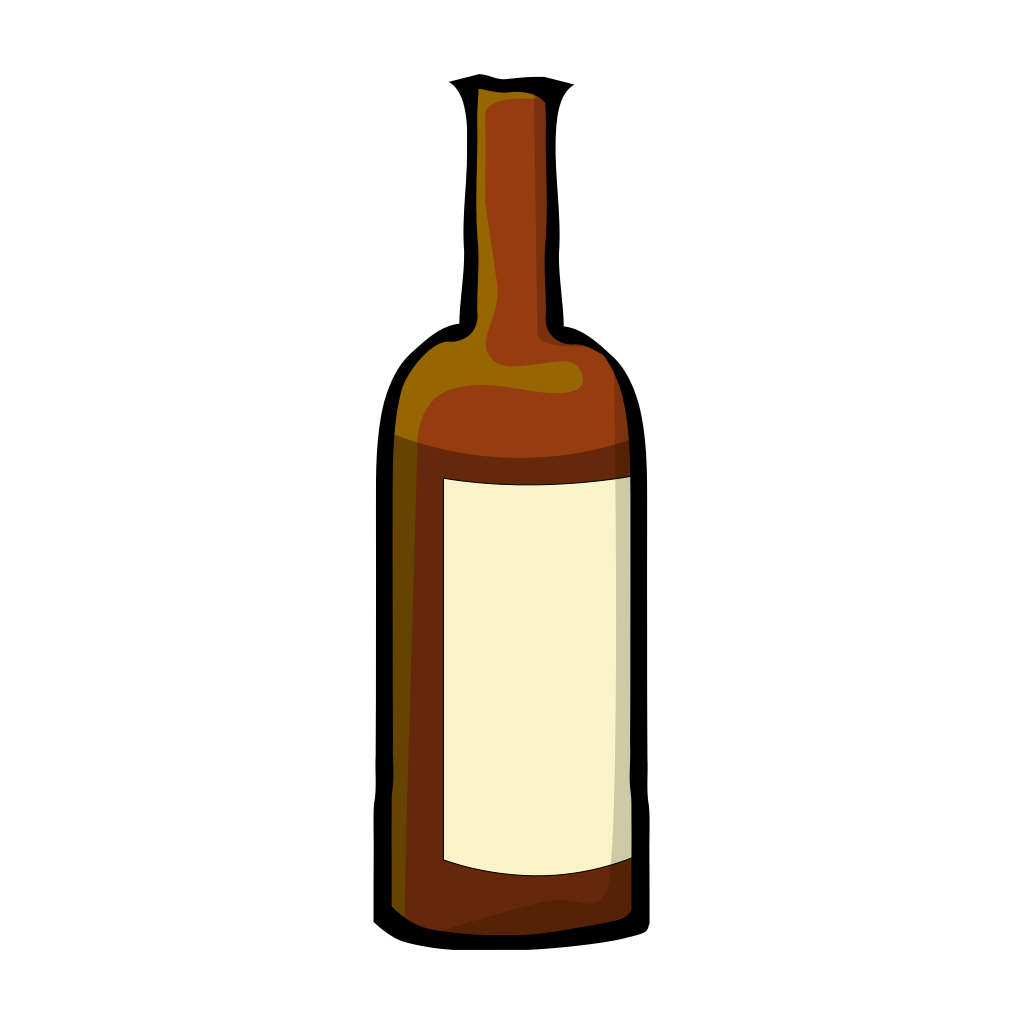 Brown Wine Bottle Drawing clipart free download