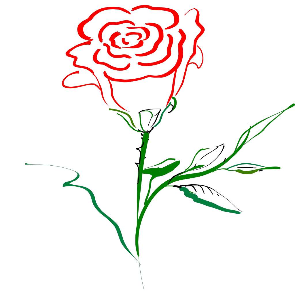 Rose Outline Clip Art Design clipart free download