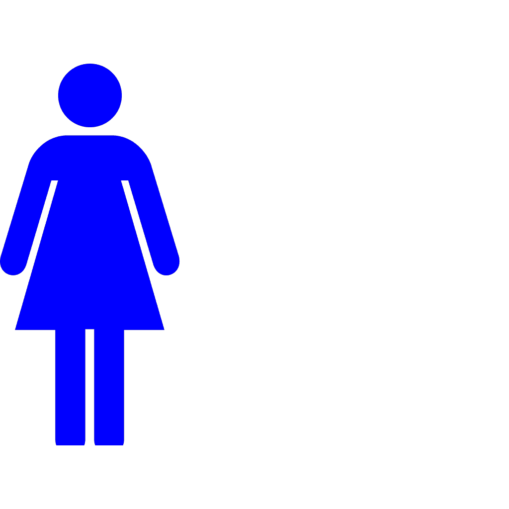 Blue Female Restroom Symbol