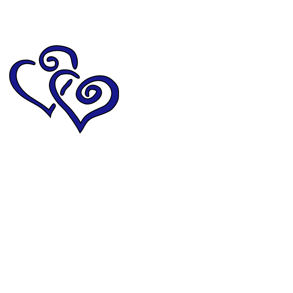 Blue hearts clipart design