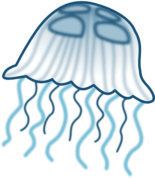 Blue Jellyfish Ocean Clipart