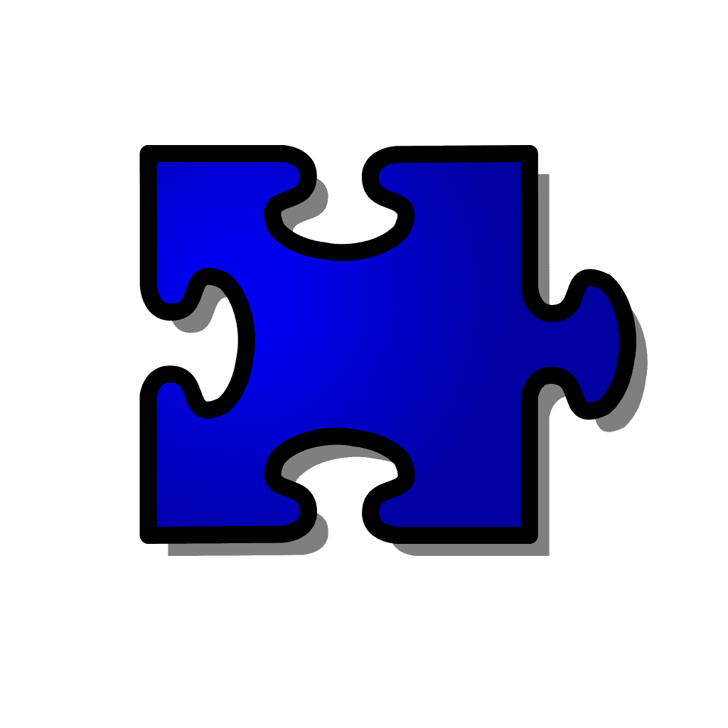 Blue Jigsaw Puzzle Piece