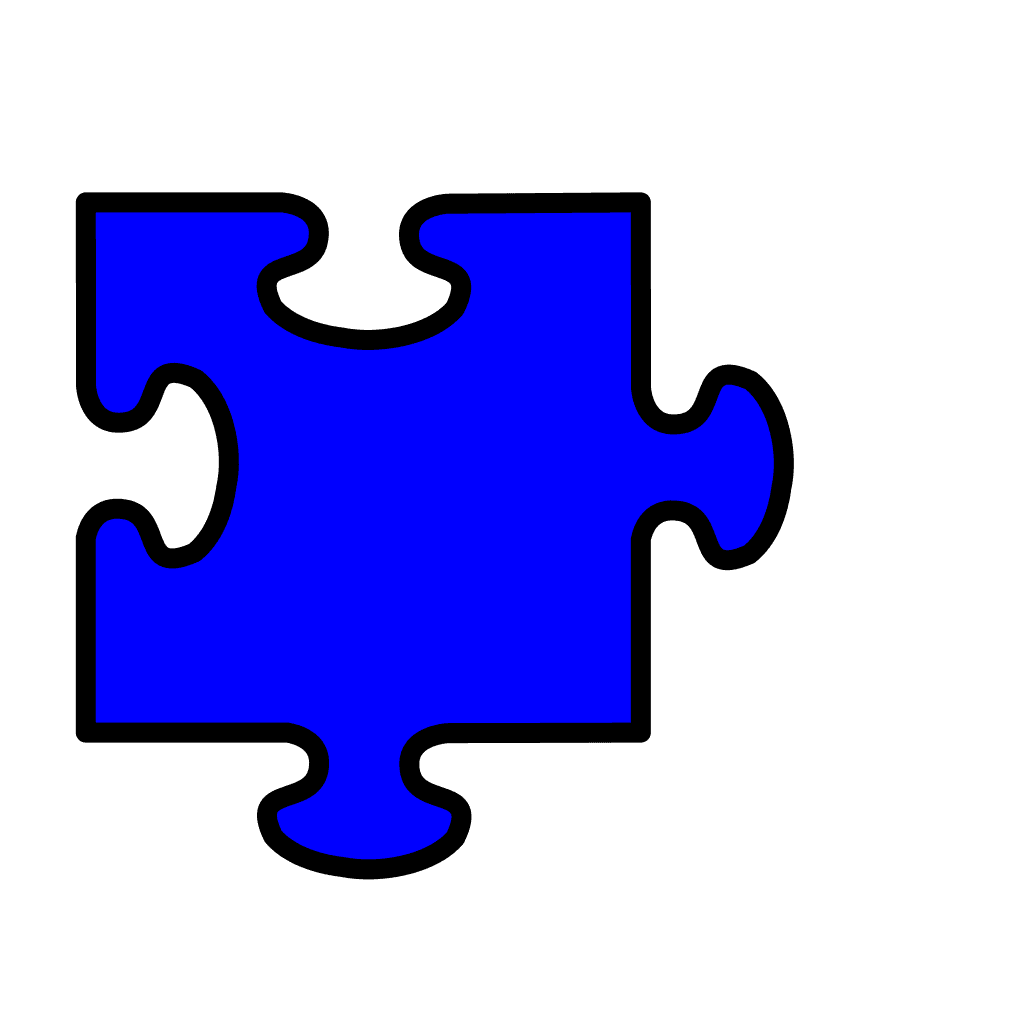 Blue Jigsaw Puzzle Piece