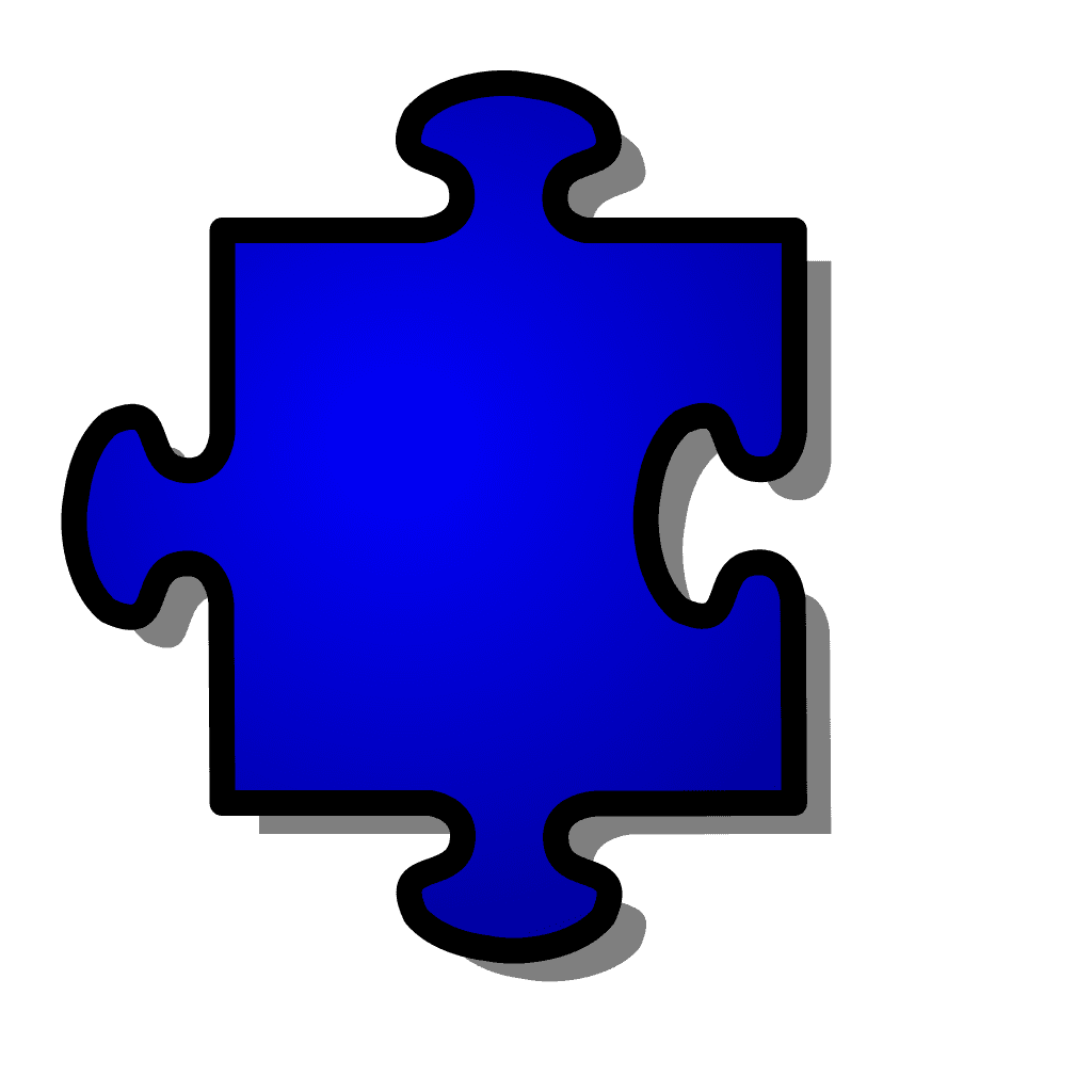 Blue Jigsaw Puzzle Piece