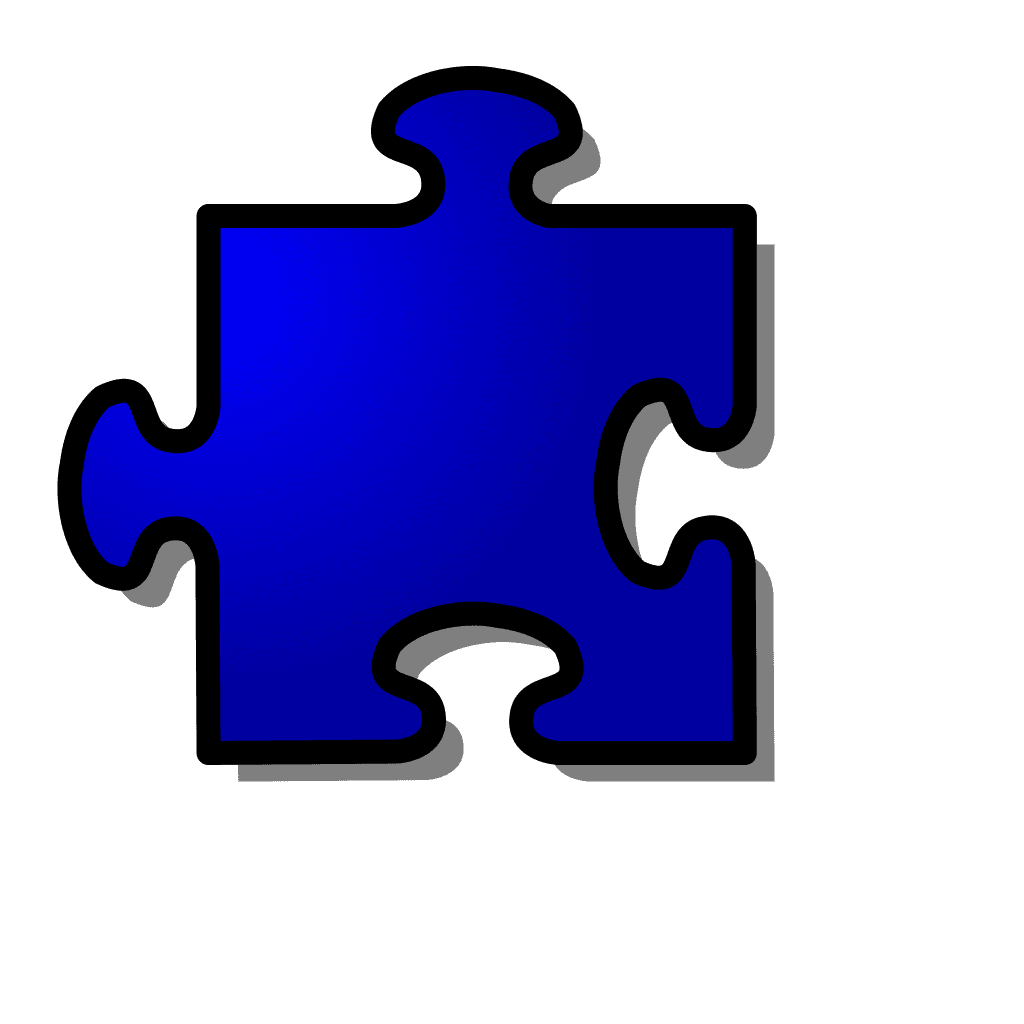 Blue Jigsaw Puzzle Piece