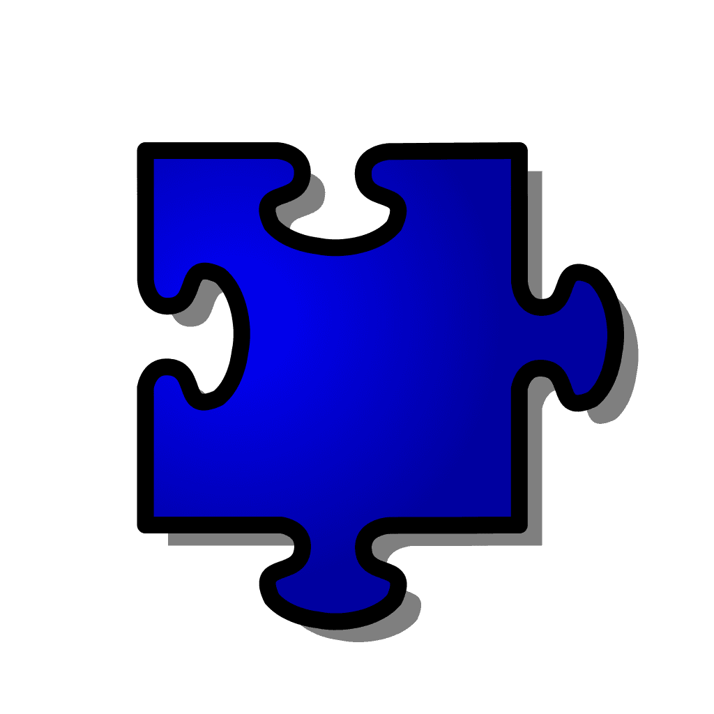 Blue Jigsaw Puzzle Piece