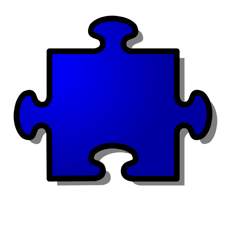 Blue Jigsaw Puzzle Piece