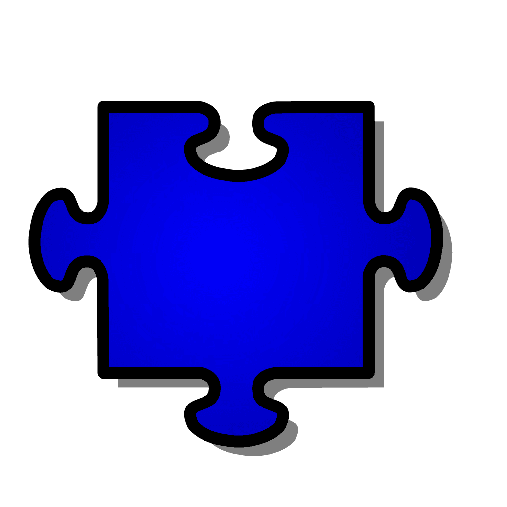 Blue Jigsaw Puzzle Piece