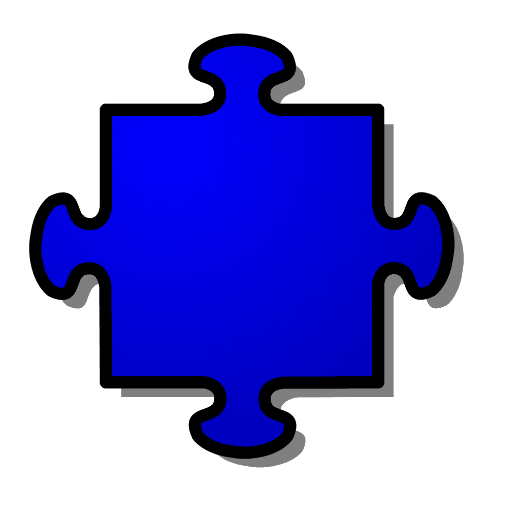 Blue Jigsaw Puzzle Piece