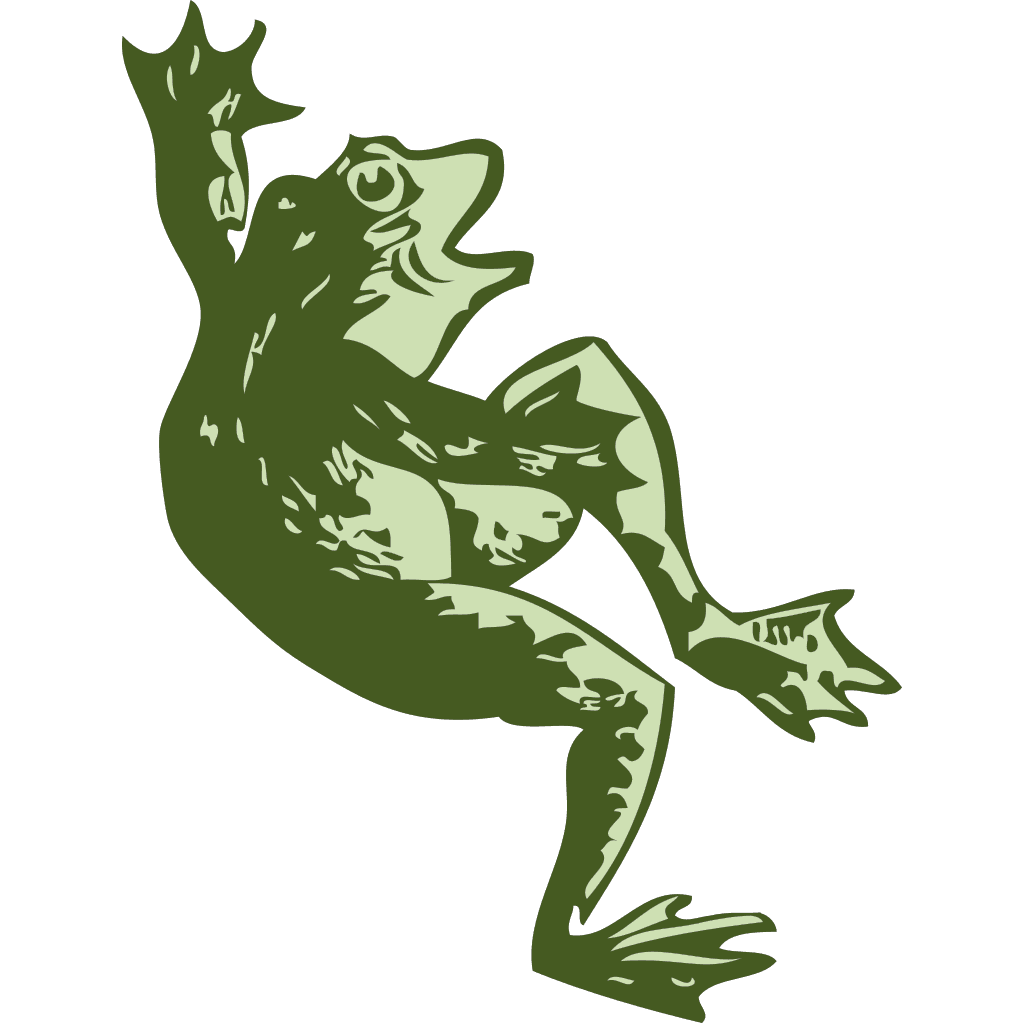 Cartoon Dancing Frog Green Art