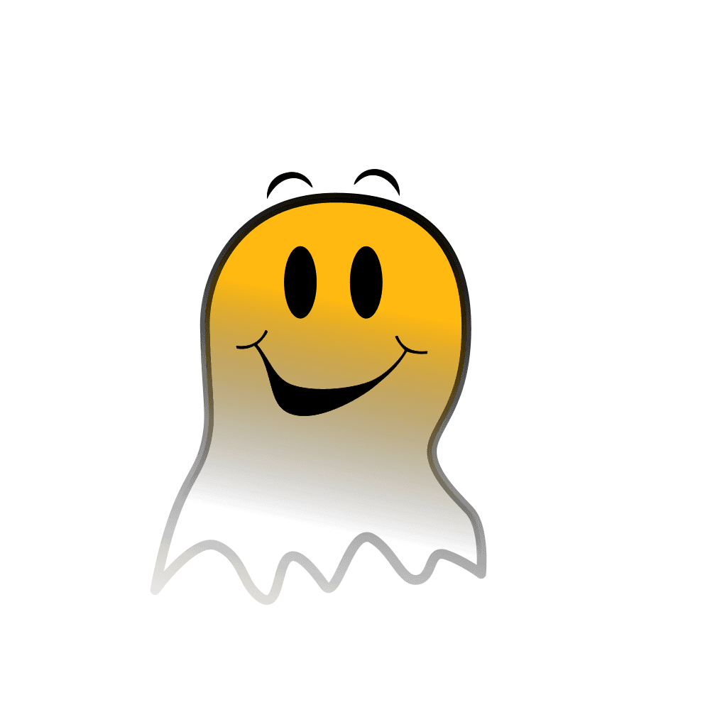 Comic Ghost Smiley Graphic