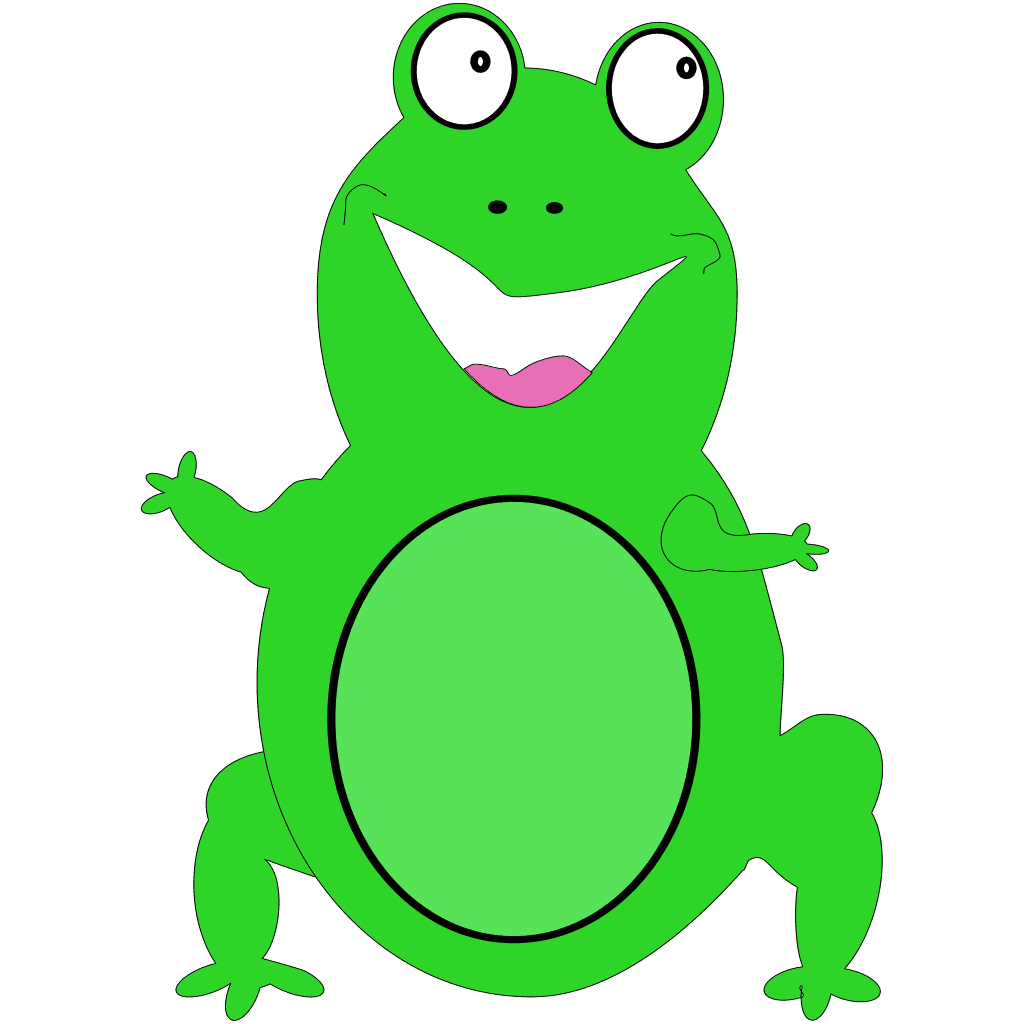 Comic Happy Green Frog Clipart