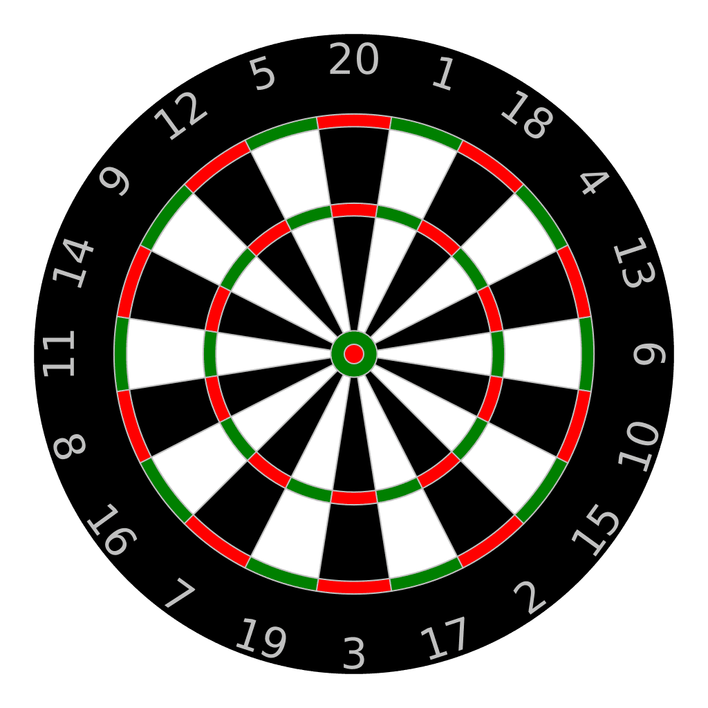 Dartboard game cartoon