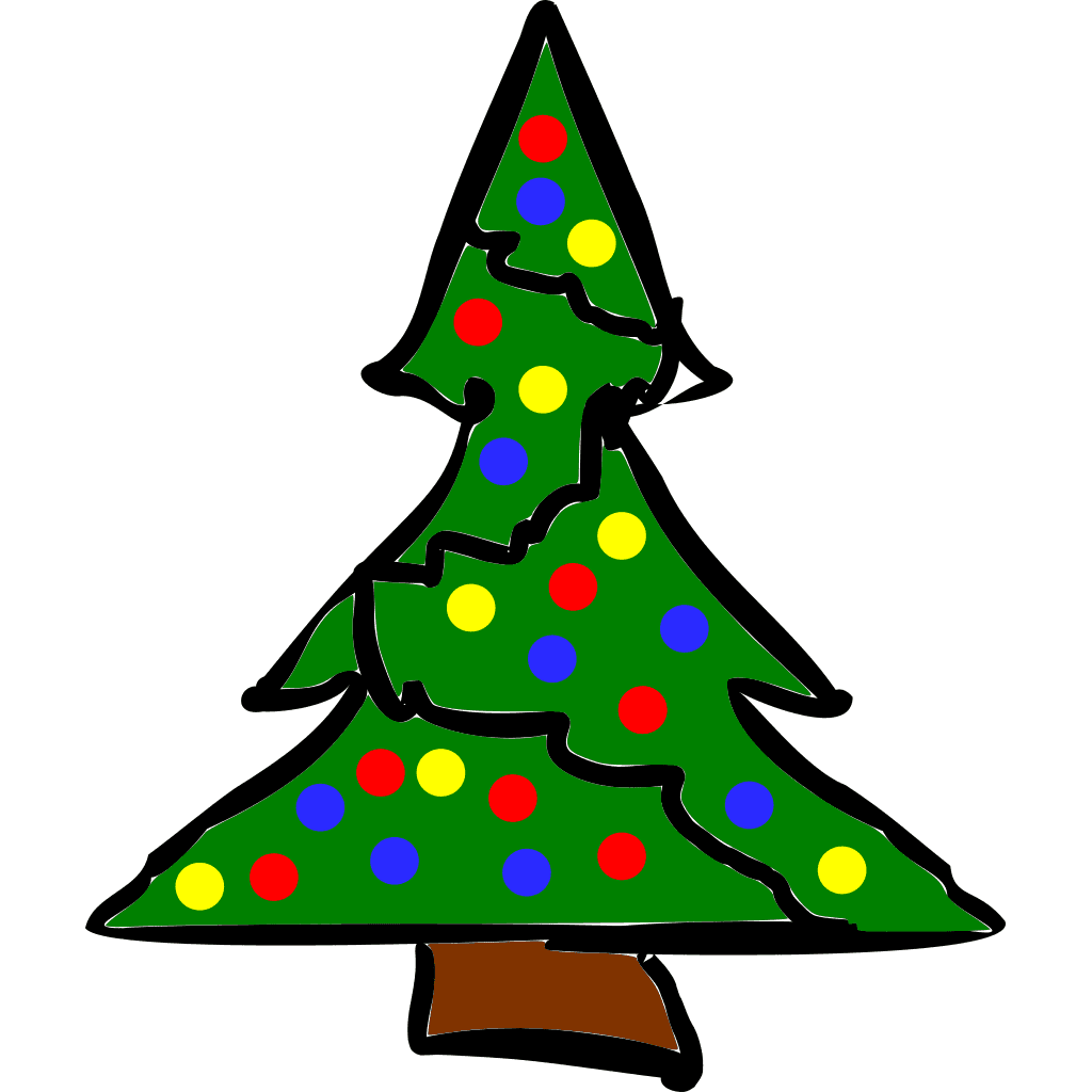 Decorated Christmas Tree Drawing