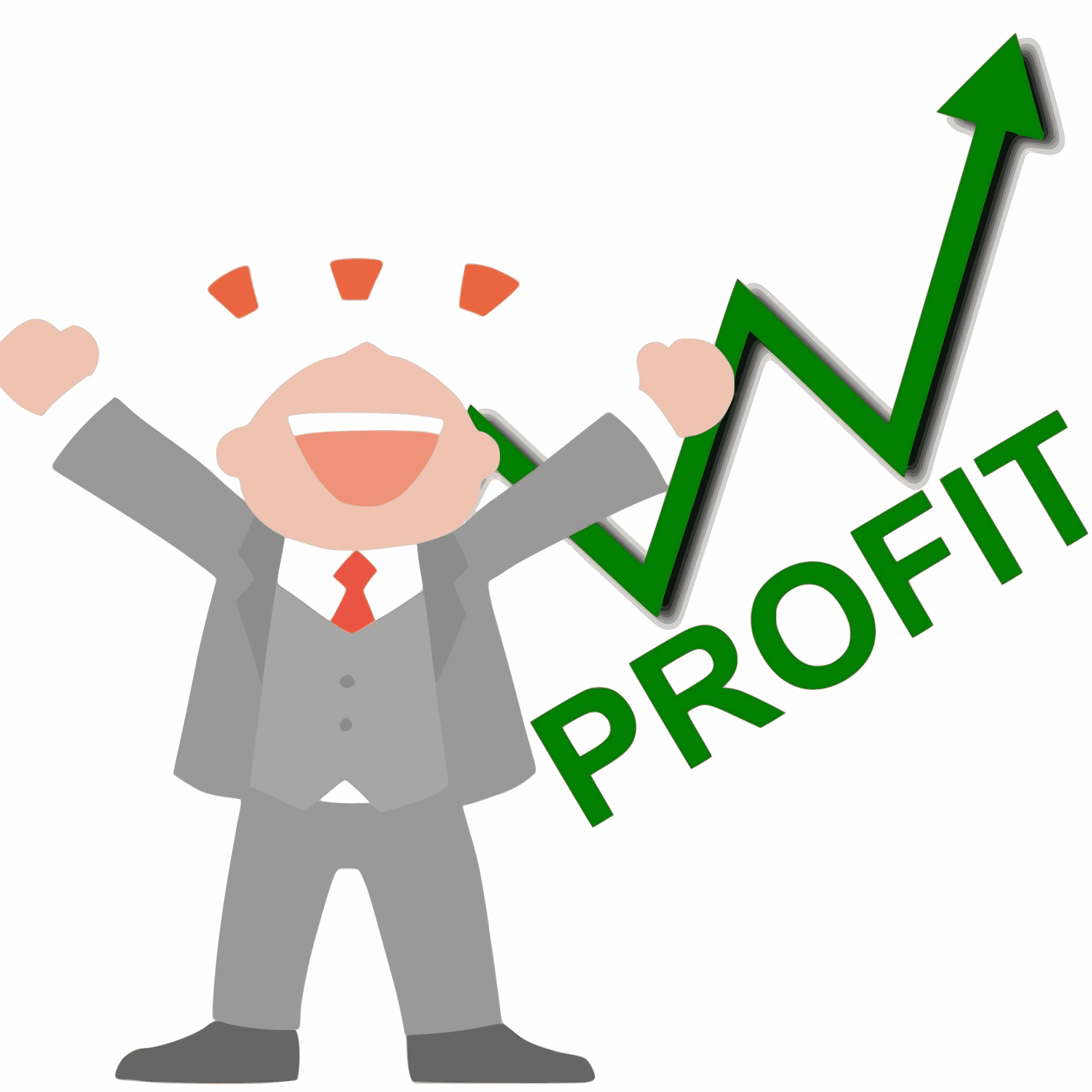 Finance Profit Happy Man Clipart