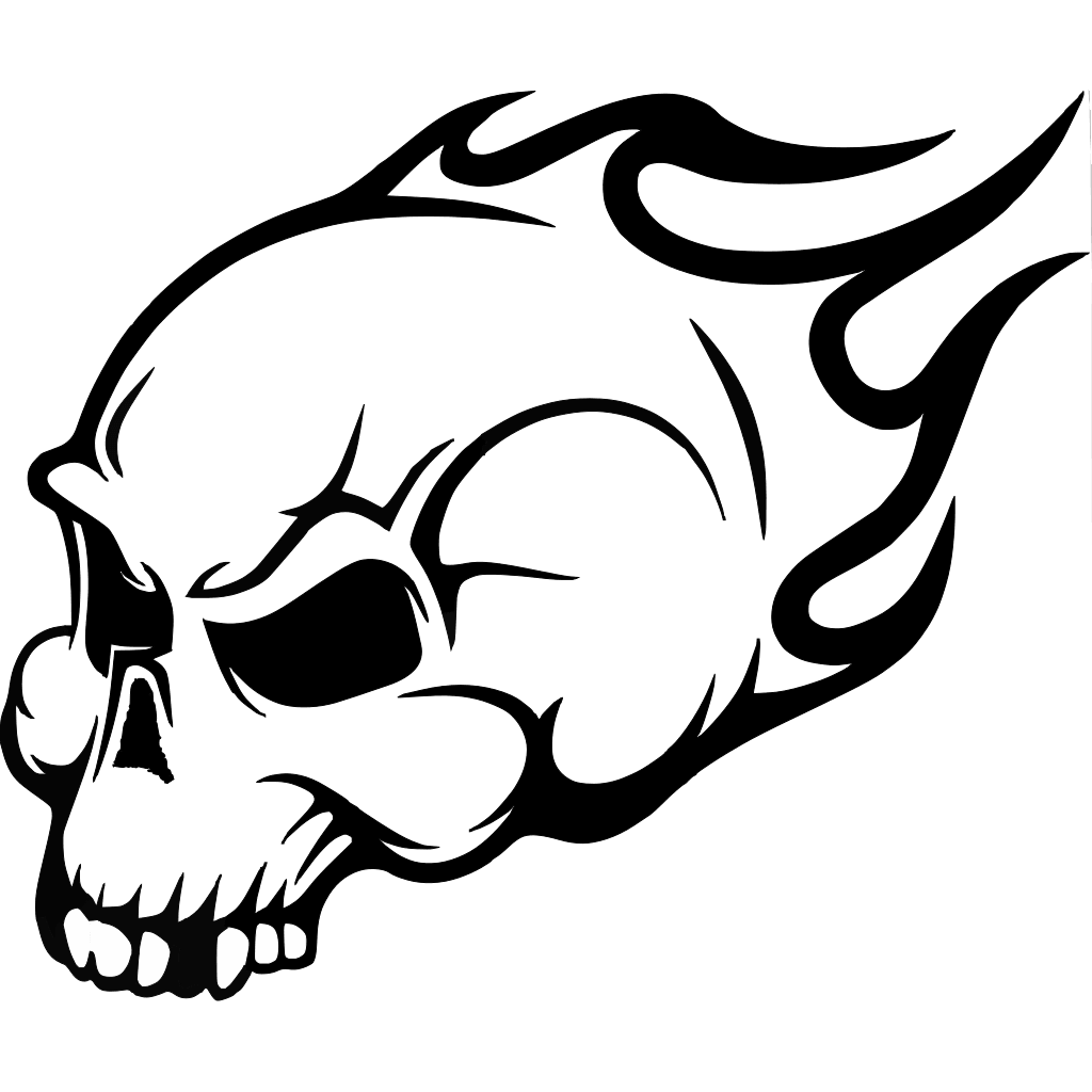 Flaming Skull Wall Art Sticker