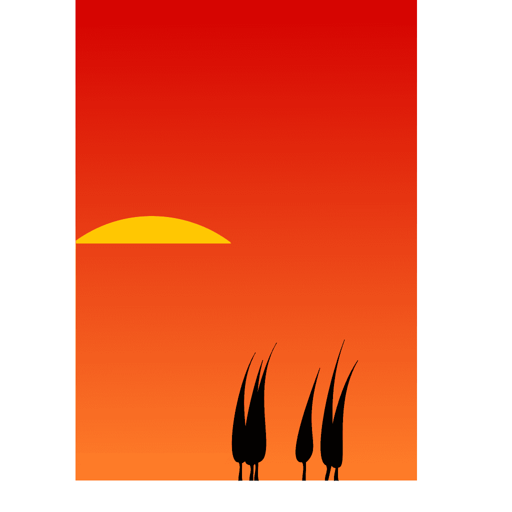 Goose Illustration Sunset Background