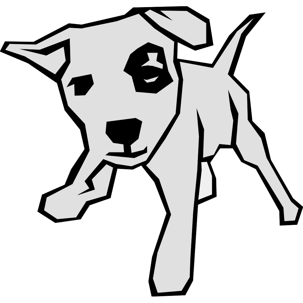 Gray Dog Simple Drawing Clipart