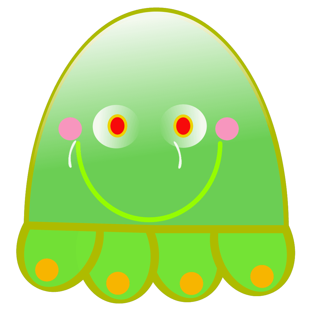 Green Cartoon Jellyfish