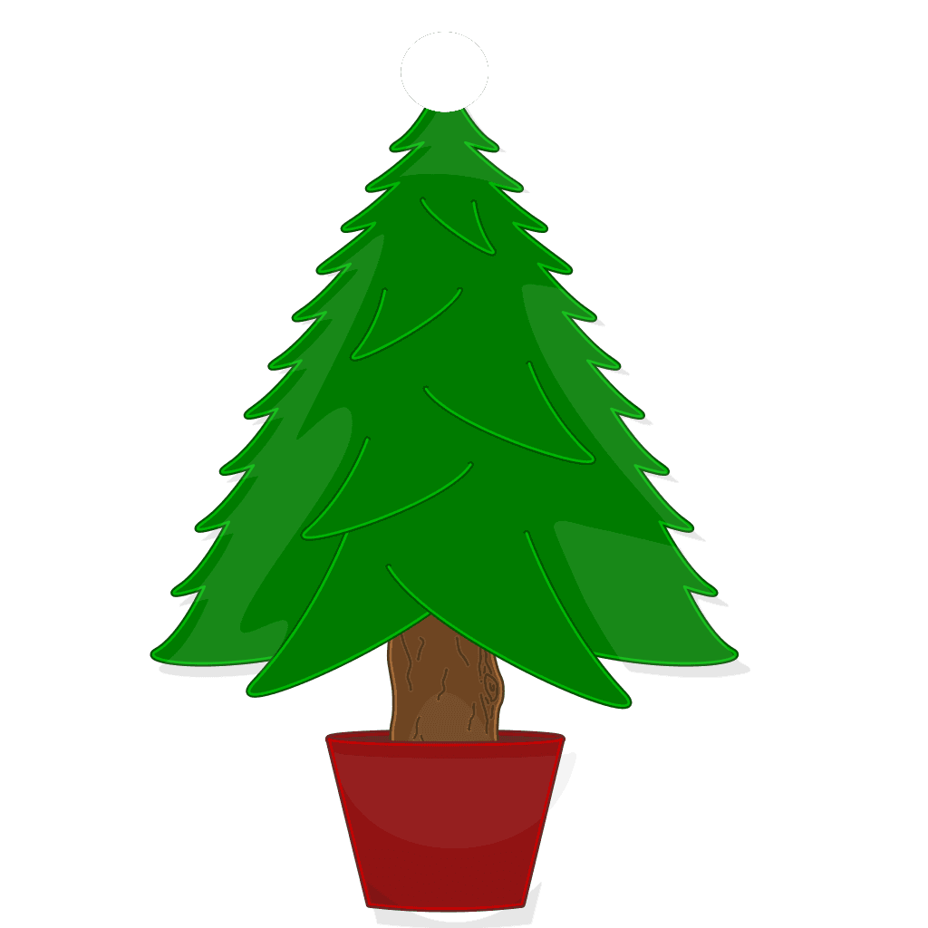 Green Christmas Tree Illustration Clipart