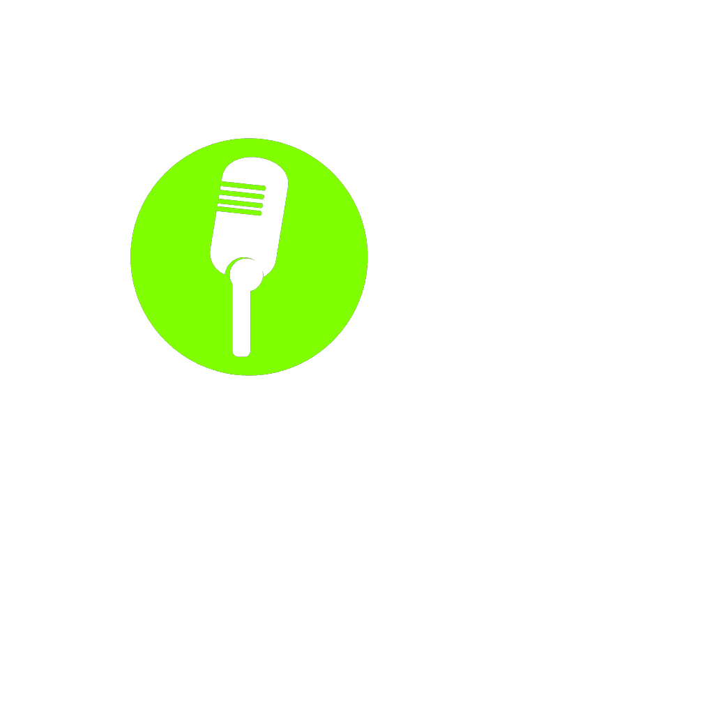 Green microphone musical