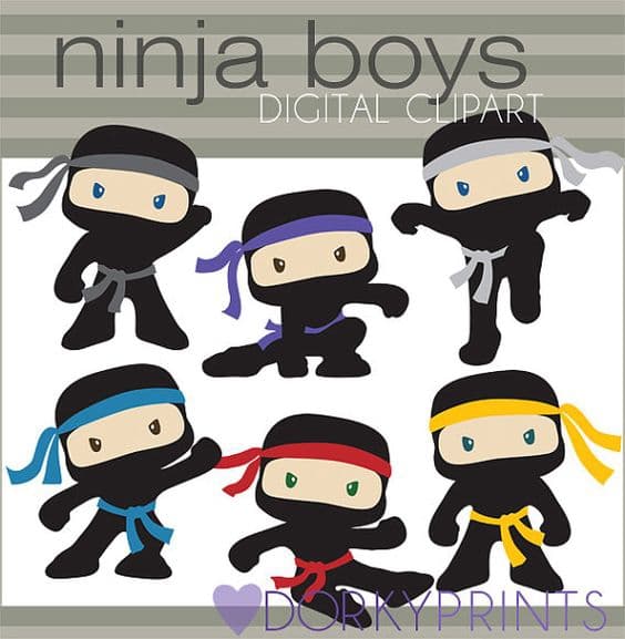 Ninja Santa Clipart Digital Group