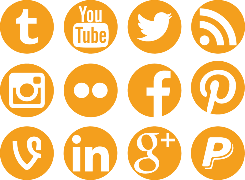 Orange Social Media Symbol Clipart