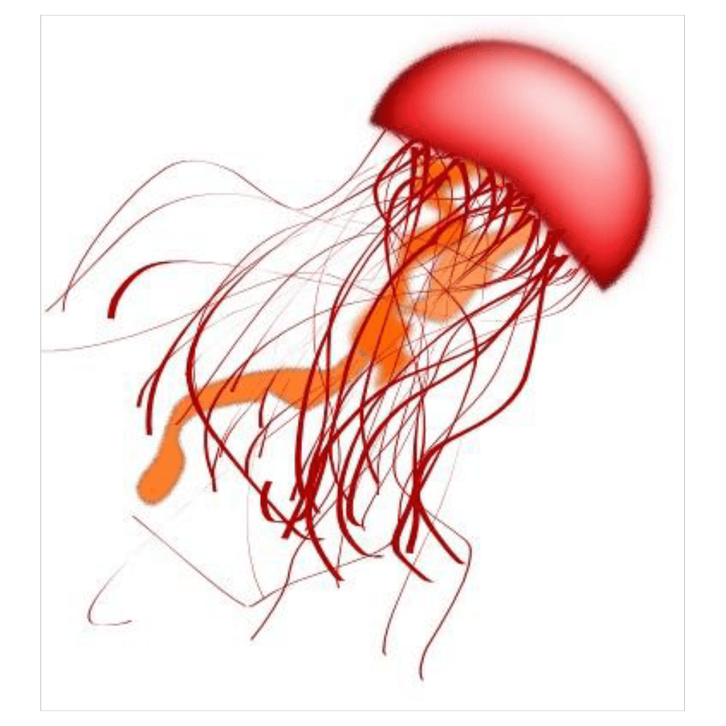 Red Jellyfish Animal Clipart