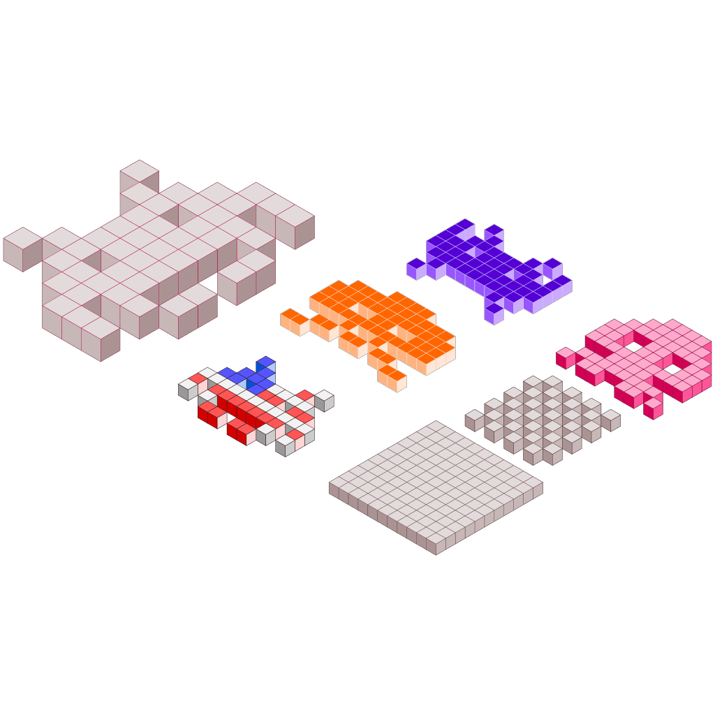 Space Invaders 3d Blocks Clipart