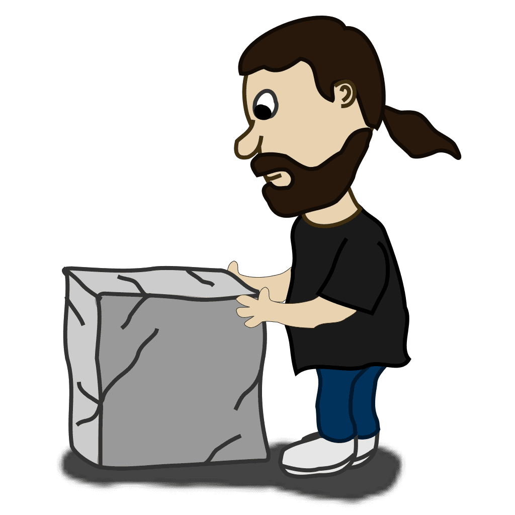 Stone Block Comic Character Cartoon