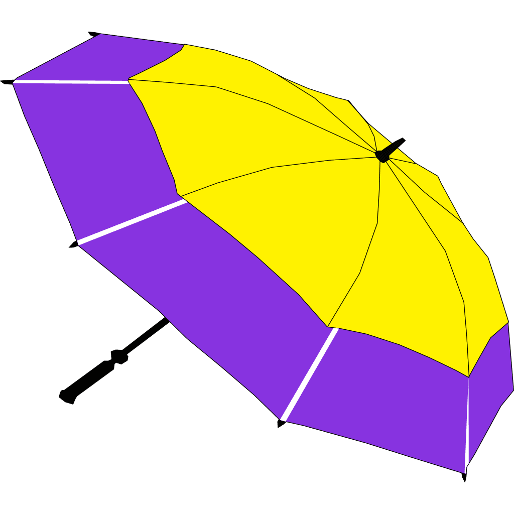 Turquoise Umbrella Purple Yellow