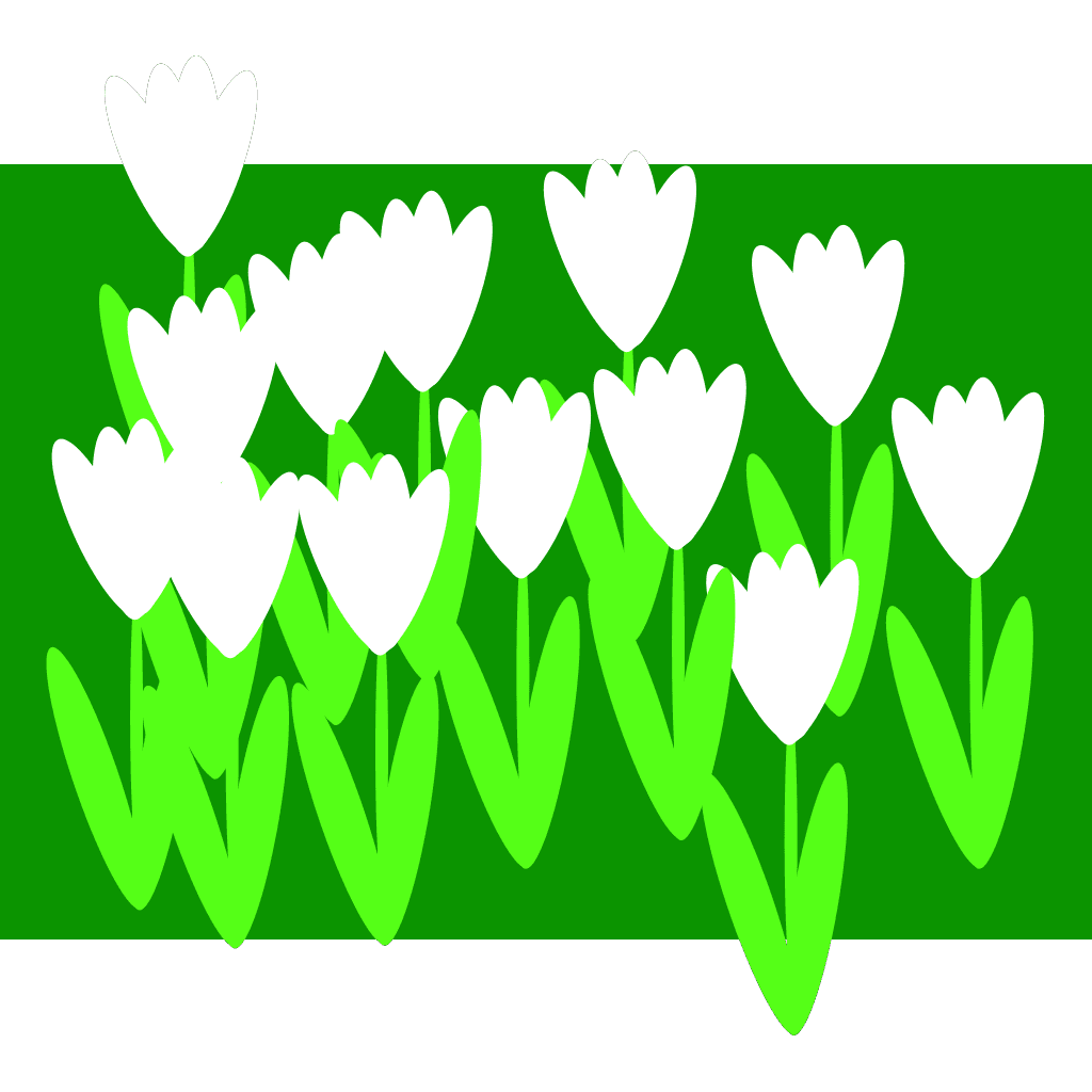 White Cartoon Tulips Background