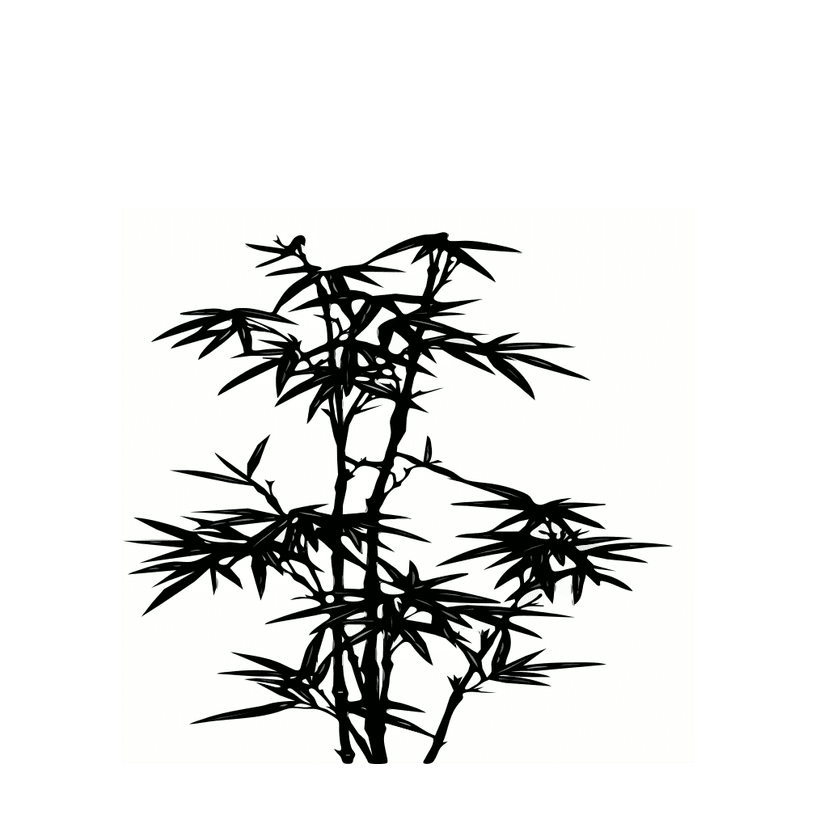 Bamboo Tree Black Silhouette clipart preview