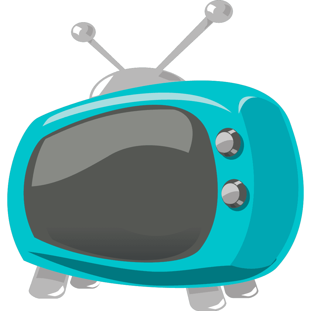 Blue Retro Television Cartoon clipart preview