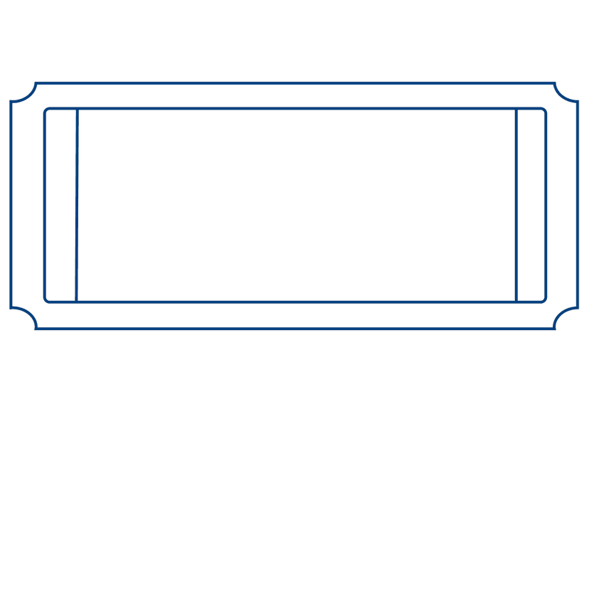 Blue ticket outline clipart preview