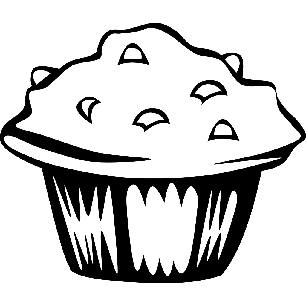 Blueberry Muffin Black White clipart preview