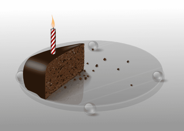 Brown Single Slice Birthday Cake Image clipart preview