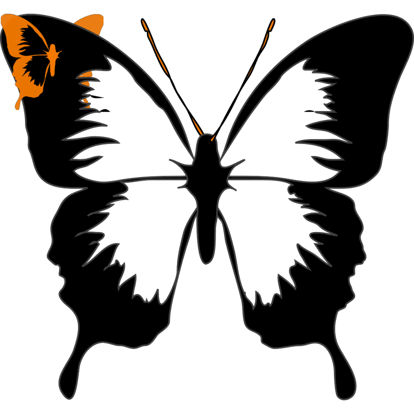 Butterfly Black Silhouette clipart preview