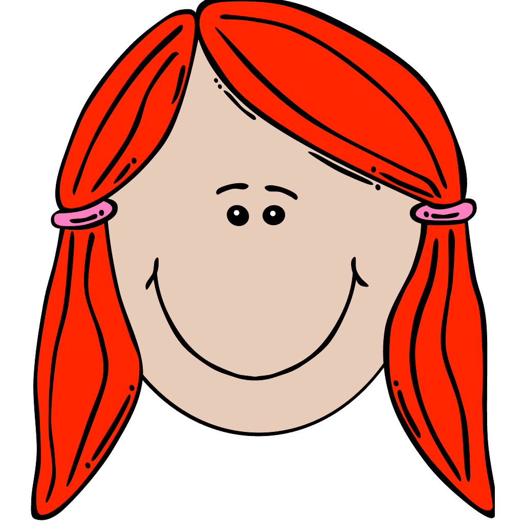 Cartoon Red Hair Girl Drawing clipart preview