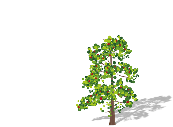 Cartoon Tree Flying Bird Art clipart preview