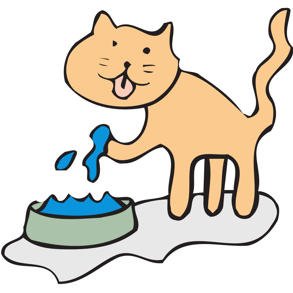 Cat Drinking Water Cartoon clipart preview