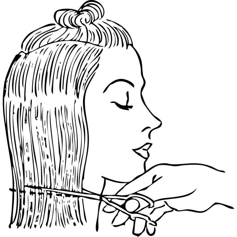 Cutting Woman Hair Graphic clipart preview