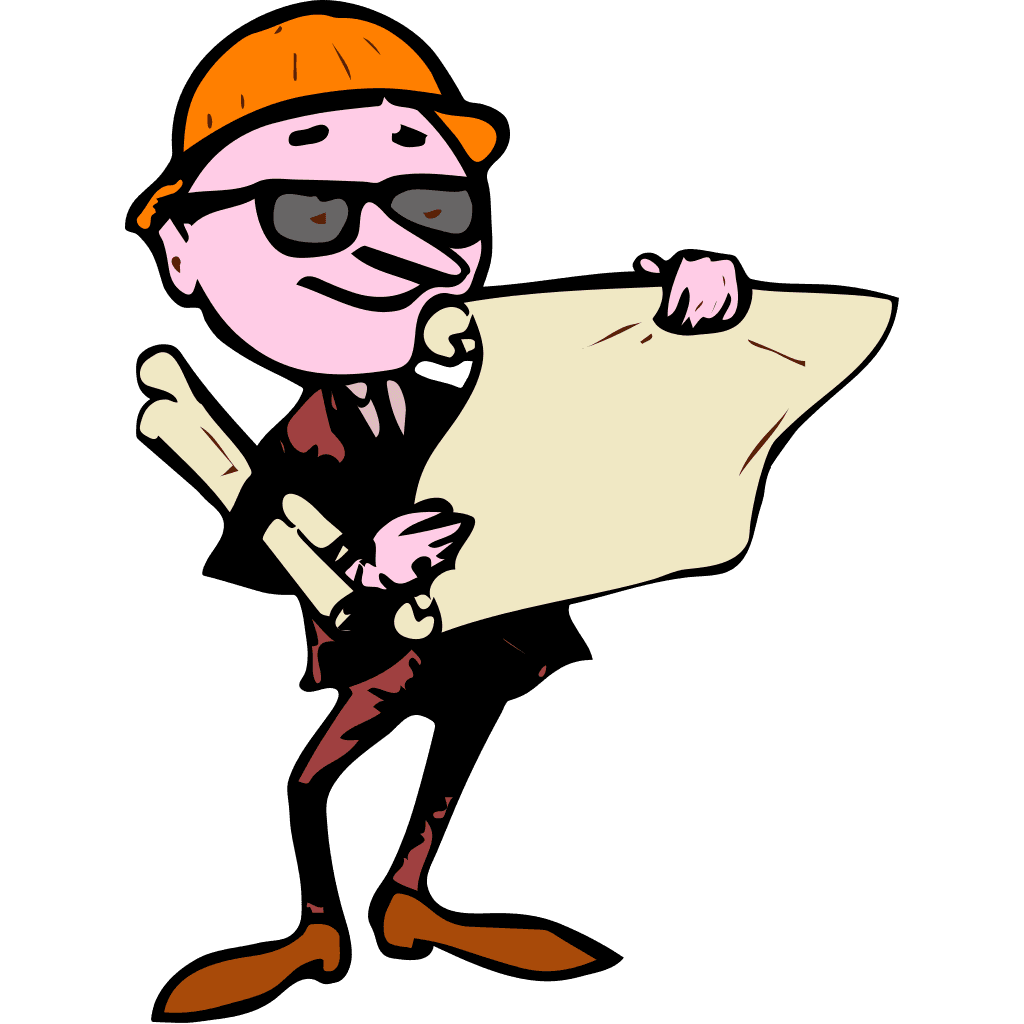 Engineer Plans Cartoon clipart preview