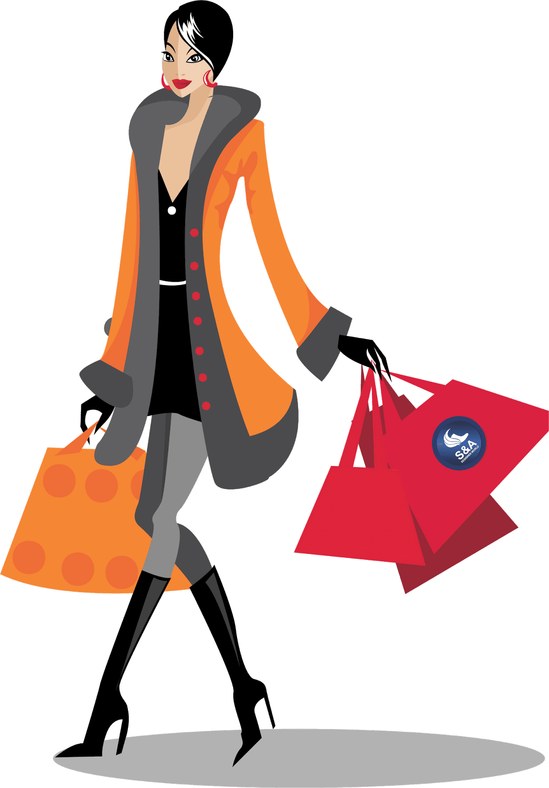 Fashion Girl Shopping Icon clipart preview