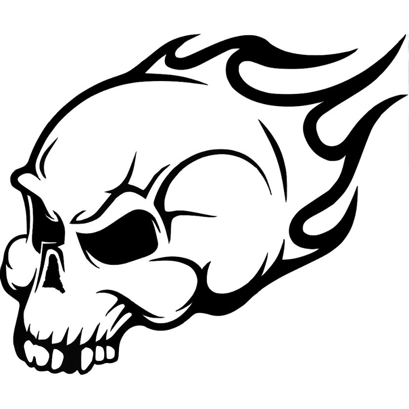 Flaming Skull Wall Art Sticker clipart preview