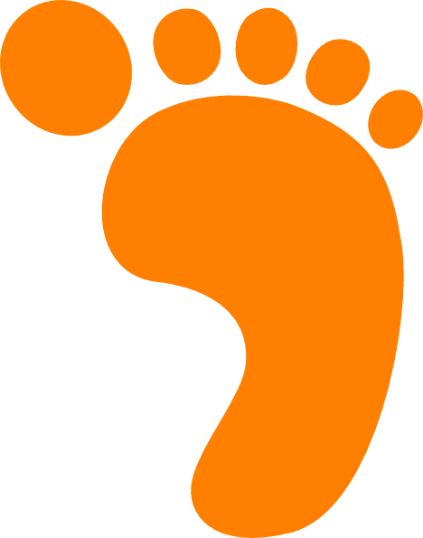 Footprints Orange Colour Icon clipart preview