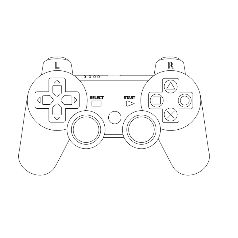 Game Controller Outline White clipart preview