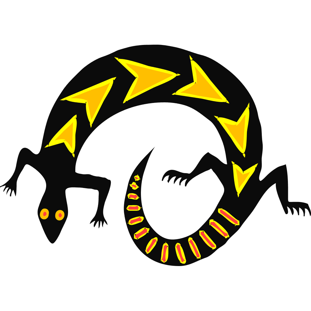 Gold Black Abstract Lizard Vector clipart preview