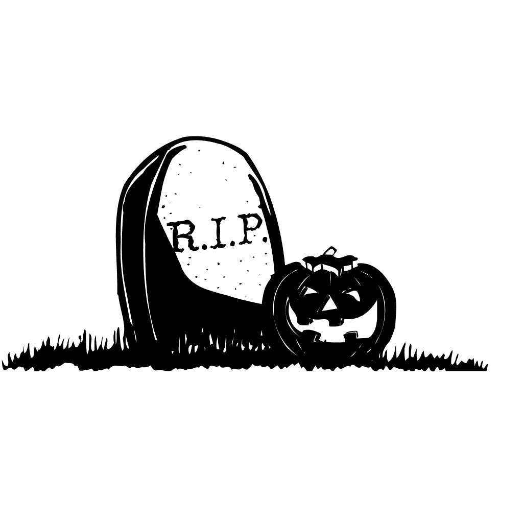 Gravestone With Pumpkin Halloween Drawing  clipart preview